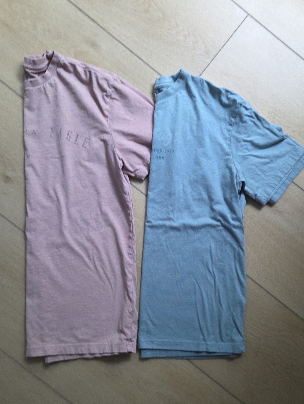 American Eagle Outfitters Pink and Blue Short-Sleeve Graphic Tees